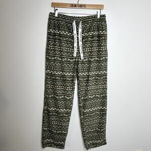 Columbia Green Striped Fuzzy Pajama Pants
